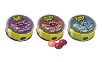 The new Juicy Drop Remix comes with a mix of sweet and sour chewy candy packaged in a unique dual-compartment dispenser. Available in 3 flavors: Knock-out Punch, Blue Rebel, and Wild Cherry Berry. 